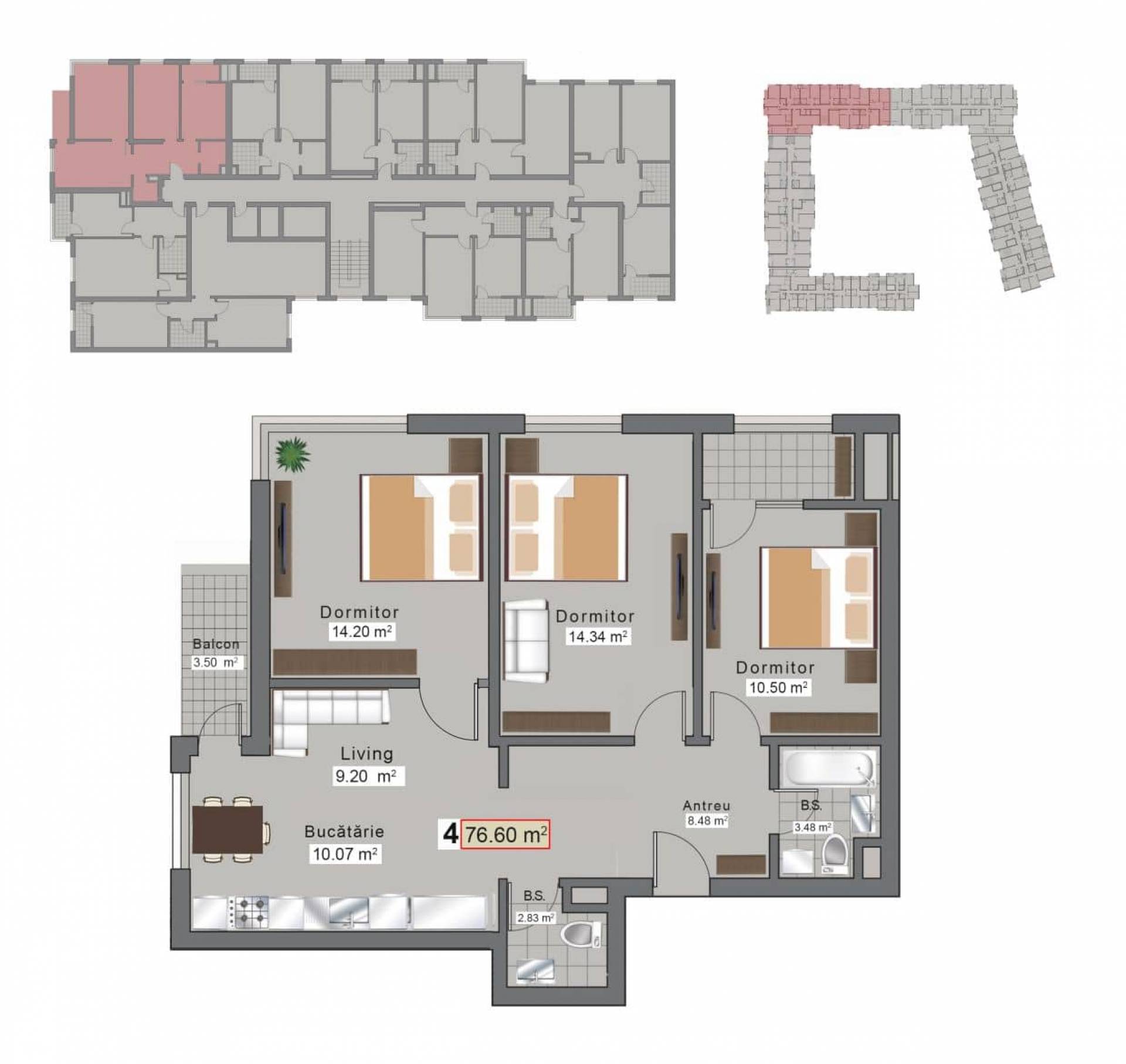 Apartament cu 4 camere